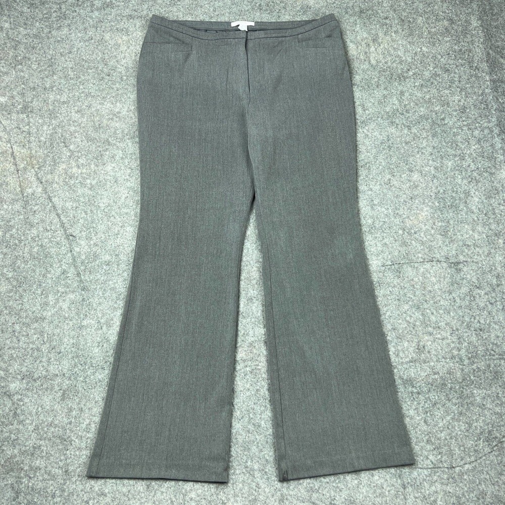 Chico's Pants Womens 14 Gray Flare Boot Cut Trousers Office Ladies Dress Slacks
